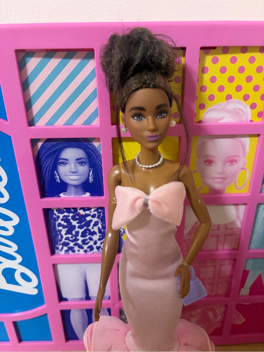 Barbie Pink Bow Strapless Gown Doll